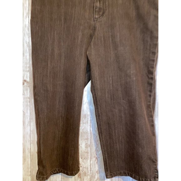 Chico's Platinum Series Cotton Brown Capris Denim Jeans Size 2 Cropped Pants (8) - Picture 4 of 11
